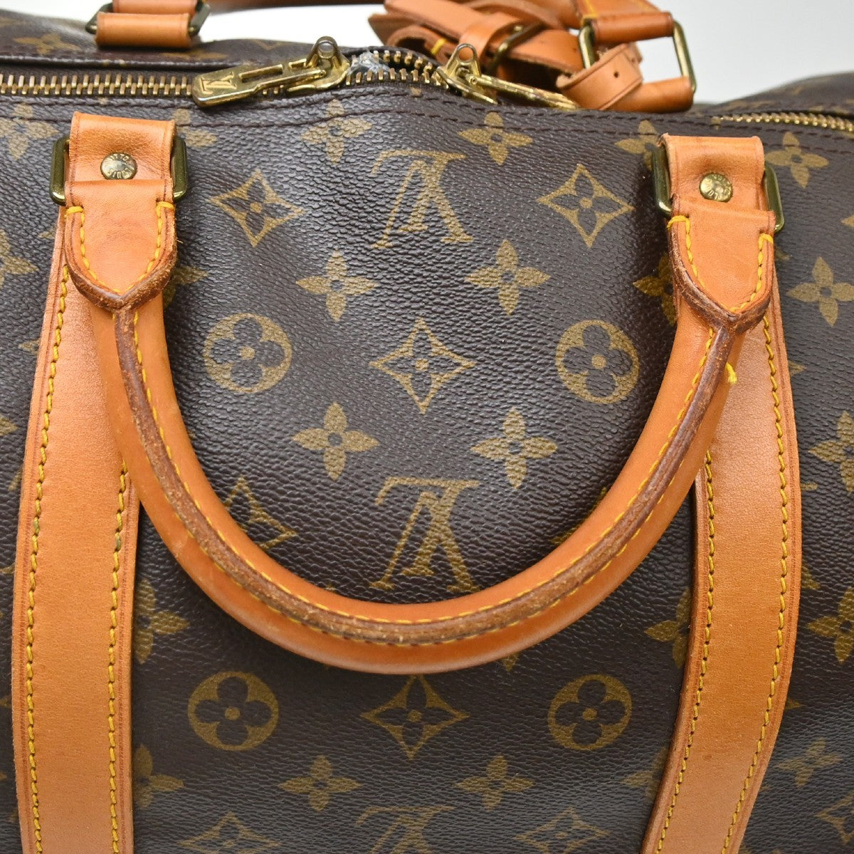 Louis Vuitton Keepall Bandouliere Monogram Canvas Brown Canvas Travel Bag Bag (Pre-Owned)