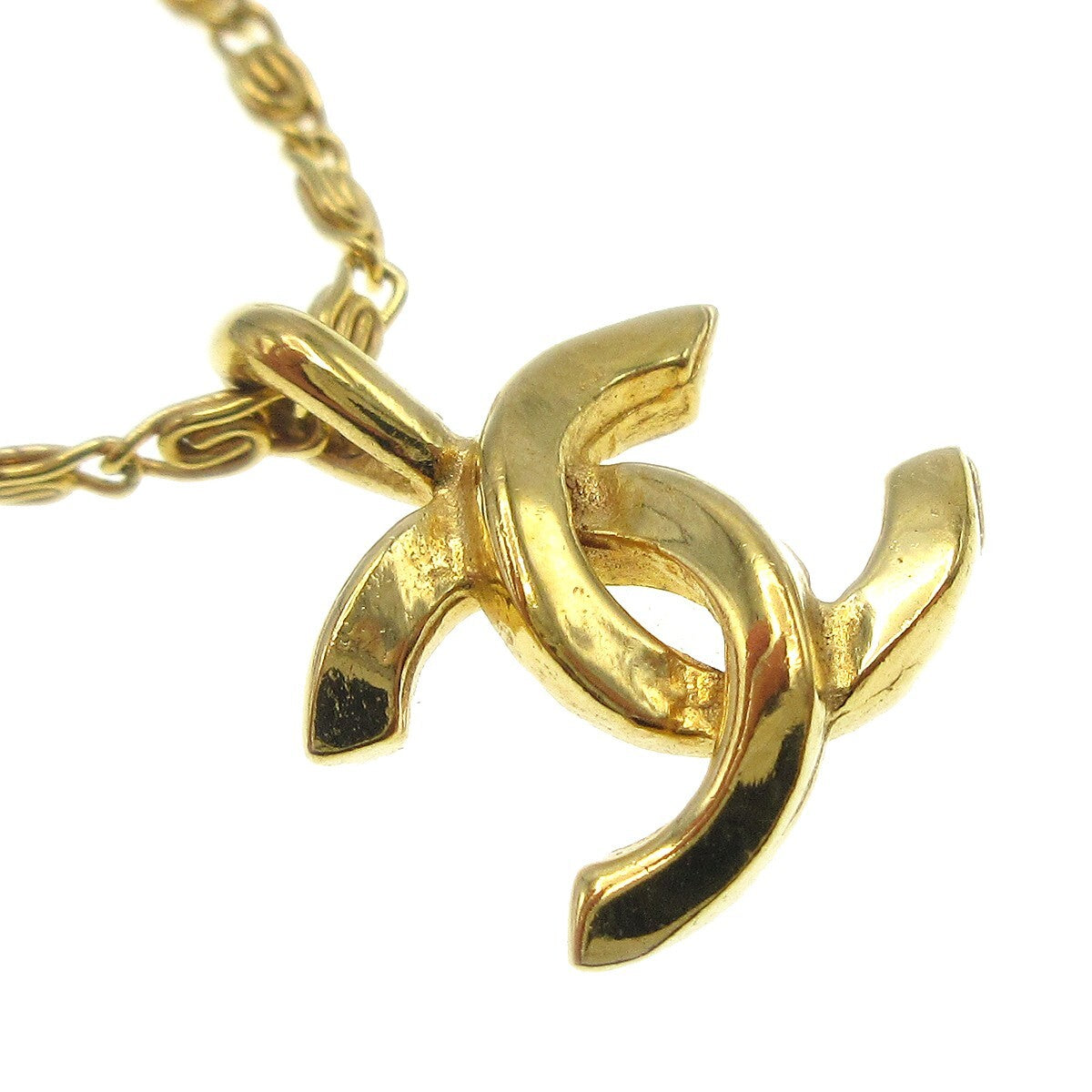 Chanel Cc Pendant Metal Gold Gold_Plated Necklace Jewelry (Pre-Owned)