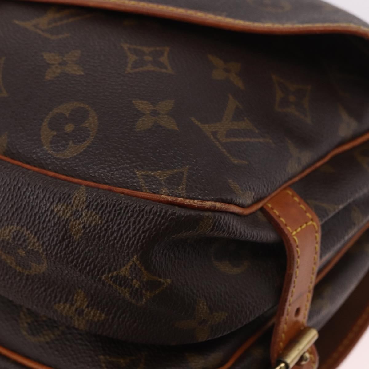 Louis Vuitton Saumur Monogram Canvas Brown Canvas Shoulder Bag Bag (Pre-Owned)