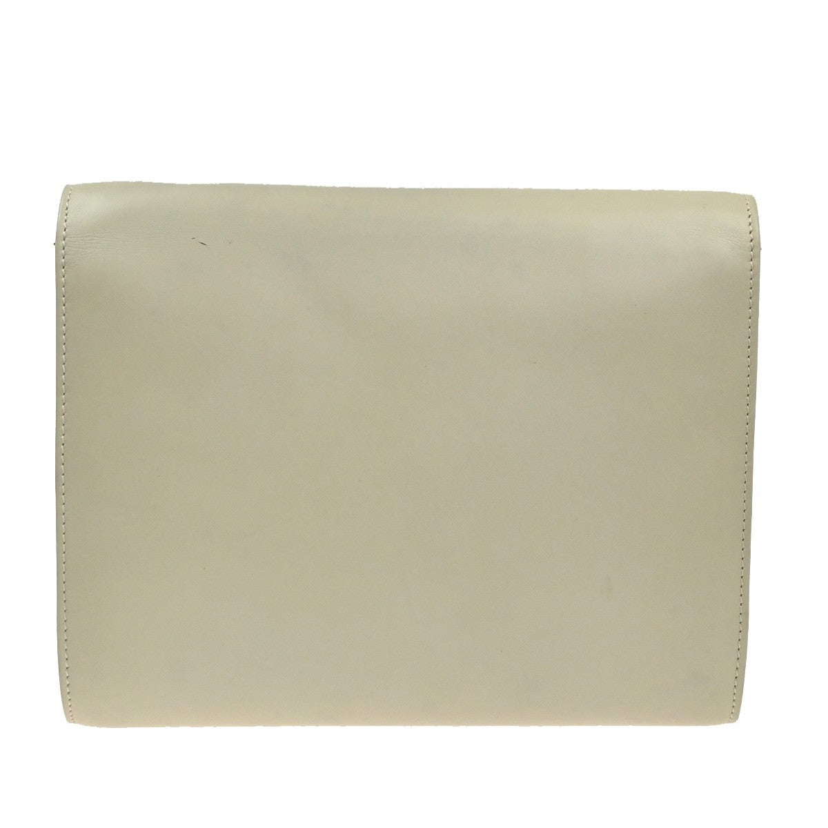 Celine Vintage Leather White Leather Shoulder Bag Bag (Pre-Owned)