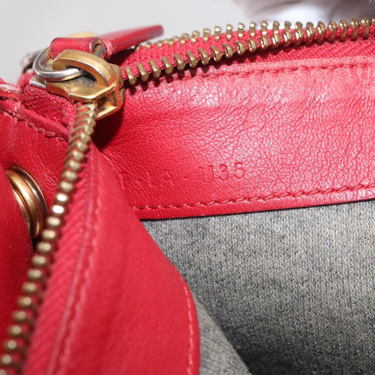 Celine Trio Leather Red Leather Crossbody Bag Bag (Pre-Owned)