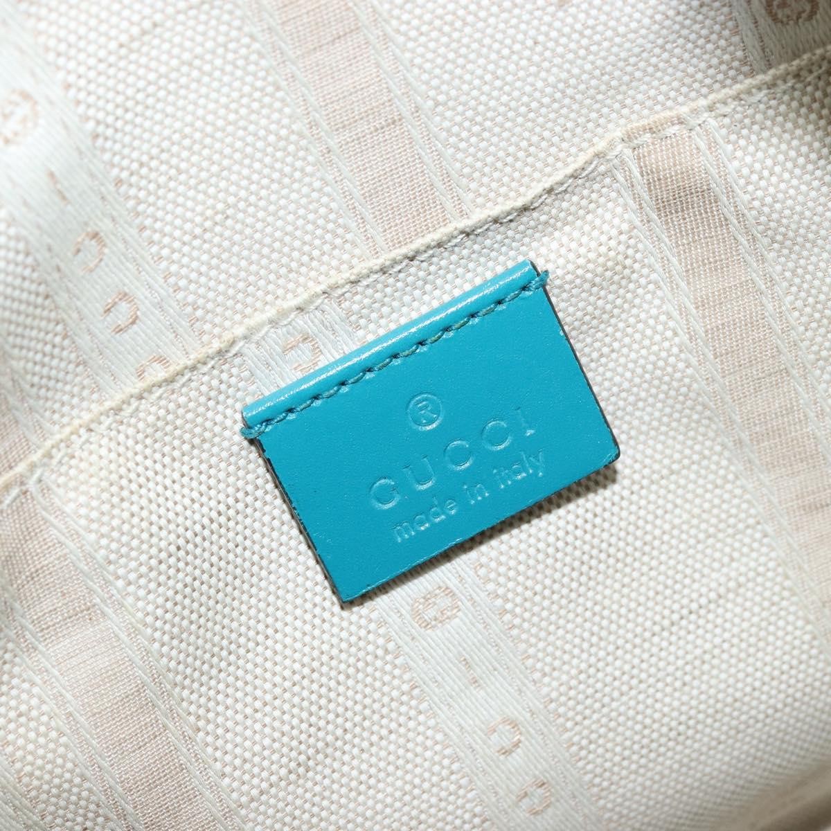 Gucci Bright Bucket Diamante Leather Blue Leather Shoulder Bag Bag (Pre-Owned)