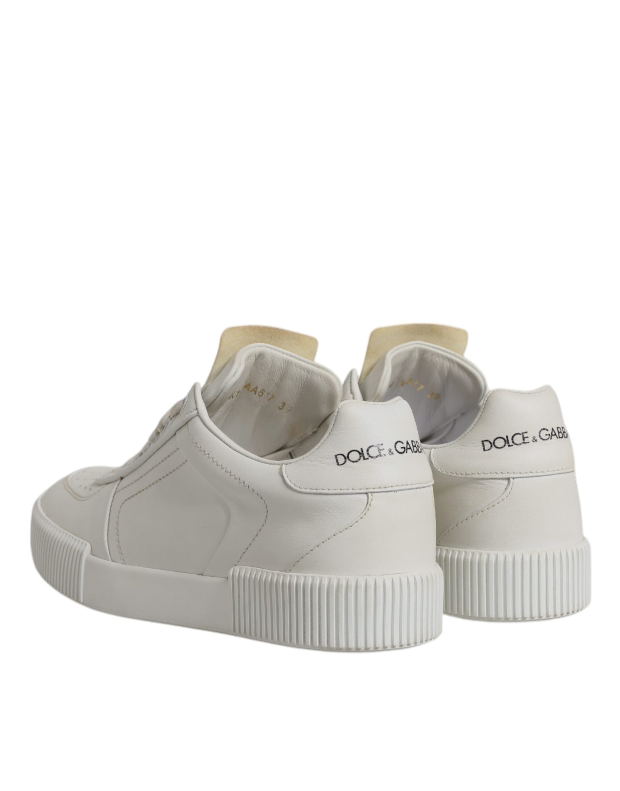 Dolce & Gabbana White Miami Leather Low Top Sneakers Women's Shoes (Pre-Owned)
