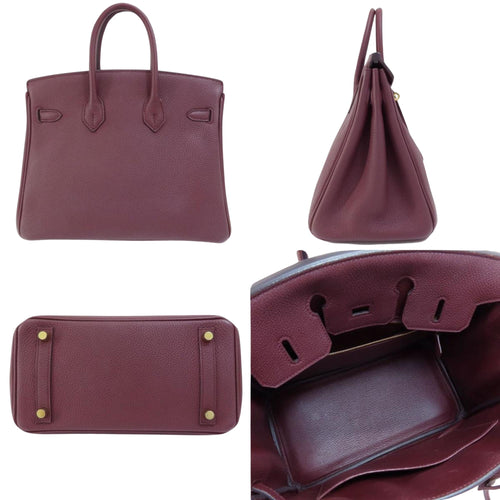 Hermès Birkin 25 Burgundy Leather Handbag (Pre-Owned)