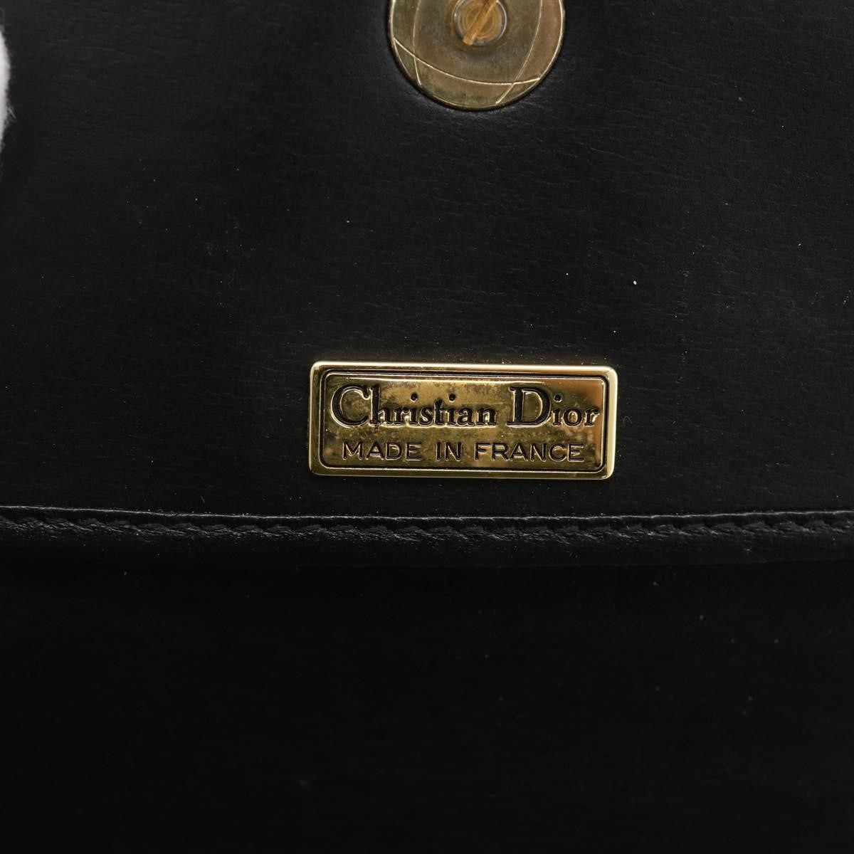 Christian Dior Cd Shoulder Bag Leather Black Leather Shoulder Bag Bag (Pre-Owned)