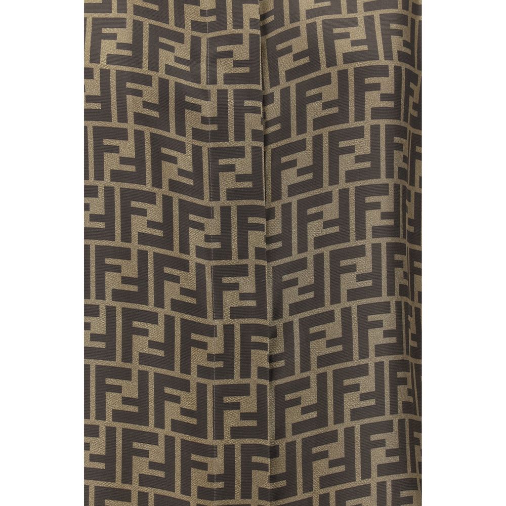 Fendi Brown Silk Pattern Women's Shirt