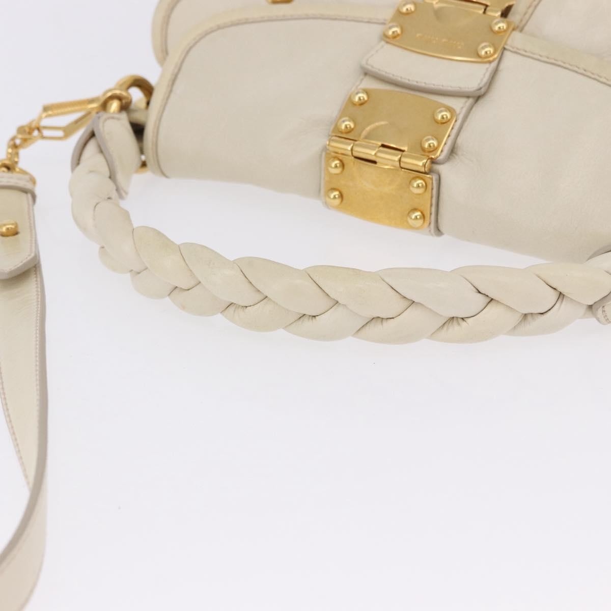 Miu Miu Coffer Hobo Matelasse Leather Beige Leather Handbag (Pre-Owned)