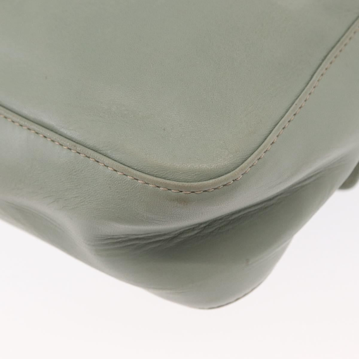 Celine Circle Logo Leather Green Leather Shoulder Bag Bag (Pre-Owned)