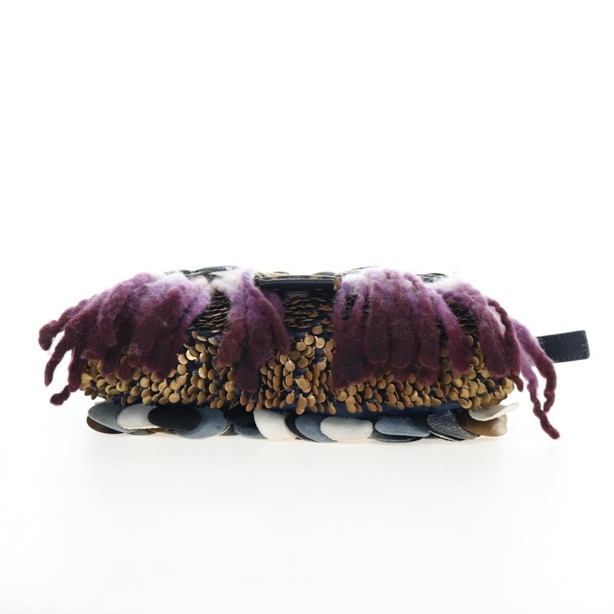 Fendi Mamma Baguette Zucca Jacquard Velvet Multicolour Wool Shoulder Bag Bag (Pre-Owned)