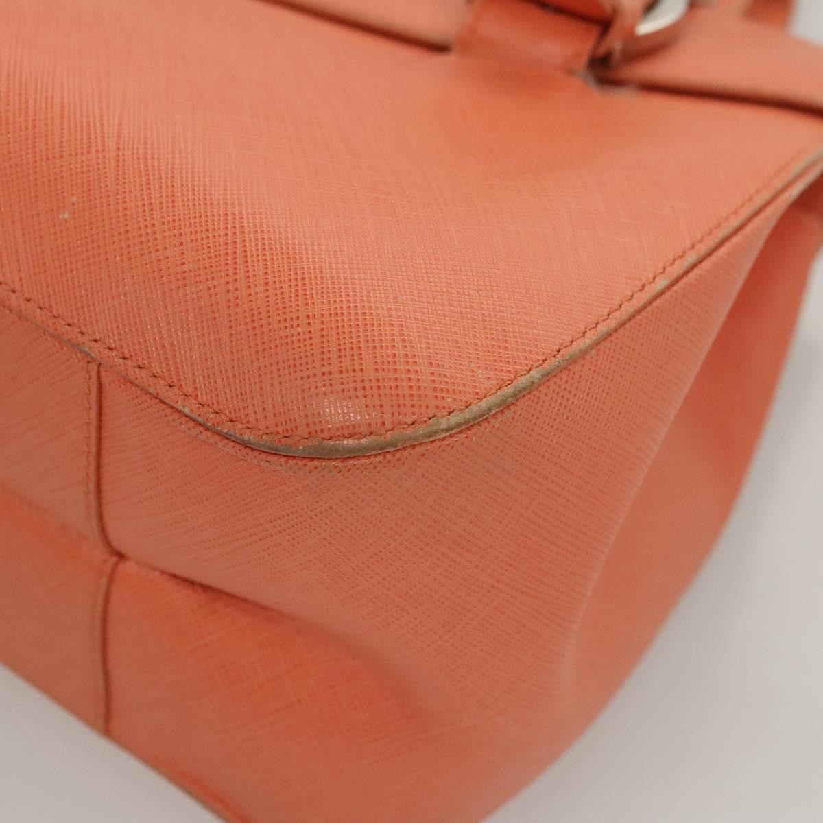 Salvatore Ferragamo Gancini Leather Orange Leather Handbag (Pre-Owned)
