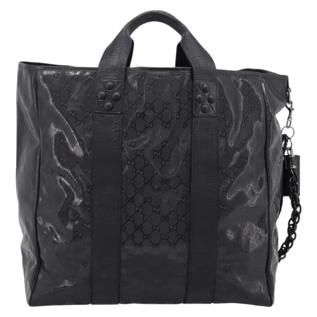 Gucci Indy Tote Pvc Leather Black Pvc Tote Bag Bag (Pre-Owned)