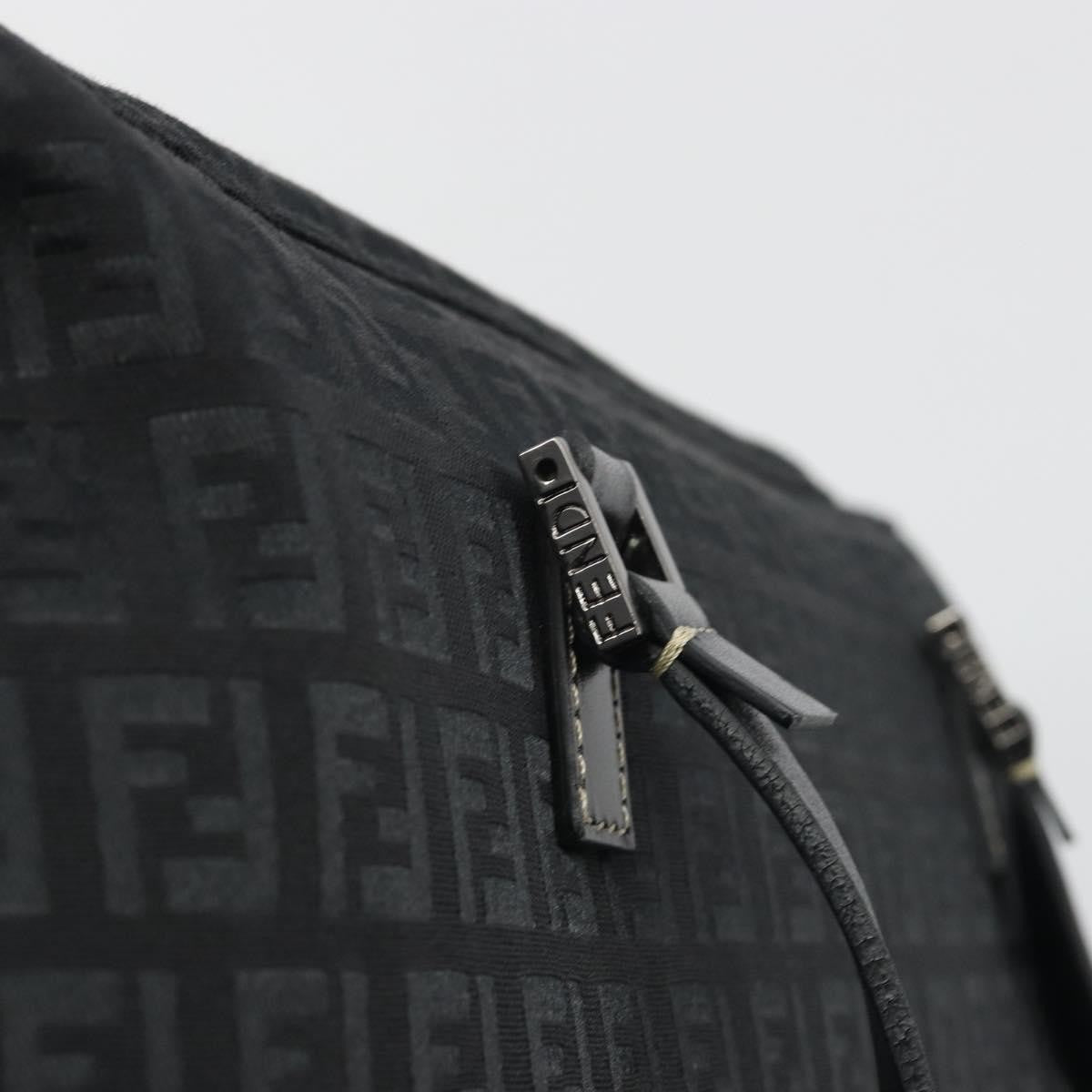 Fendi Shoulder Zucchino Canvas Black Canvas Shoulder Bag Bag (Pre-Owned)