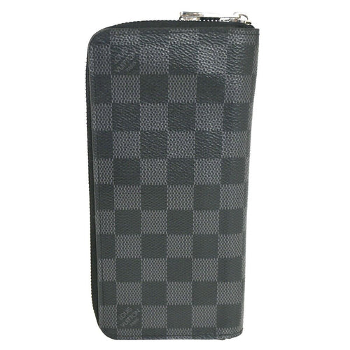 Louis Vuitton Zippy Wallet Vertical Black Canvas Wallet  (Pre-Owned)