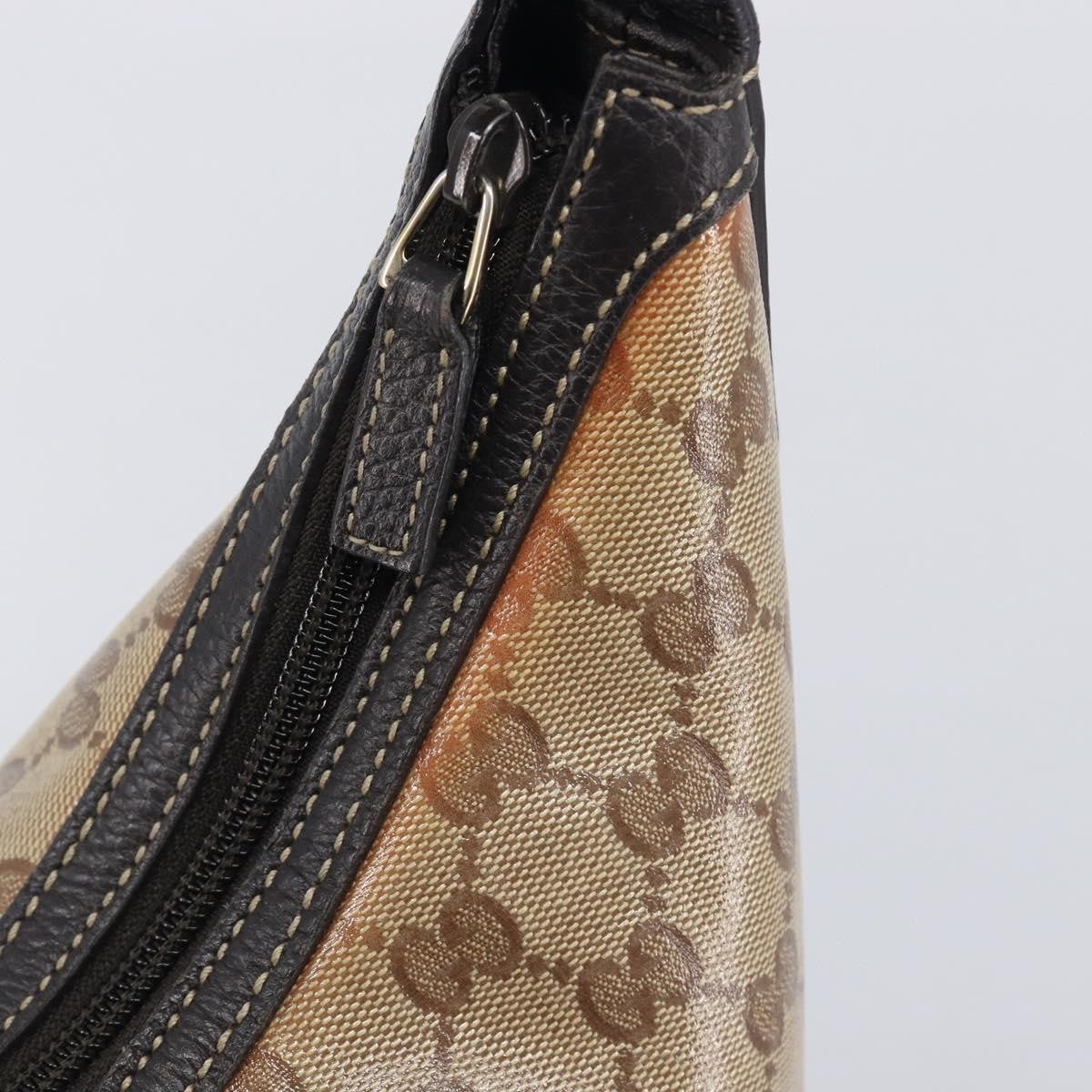 Gucci Nice Hobo Patent Canvas Beige Canvas Shoulder Bag Bag (Pre-Owned)