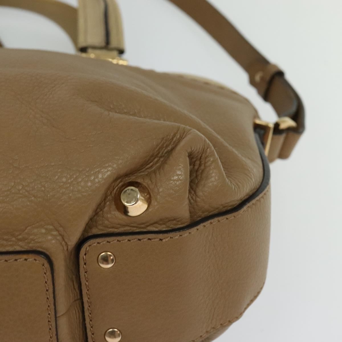 Chloe Angie Tote Leather Brown Leather Tote Bag Bag (Pre-Owned)