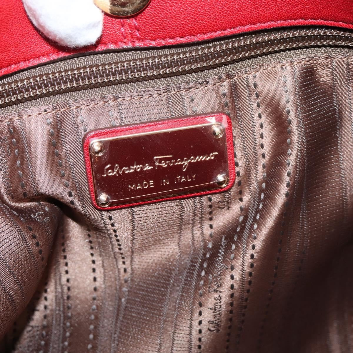 Salvatore Ferragamo Miss Vara Giusy Hobo Leather Red Leather Shoulder Bag Bag (Pre-Owned)
