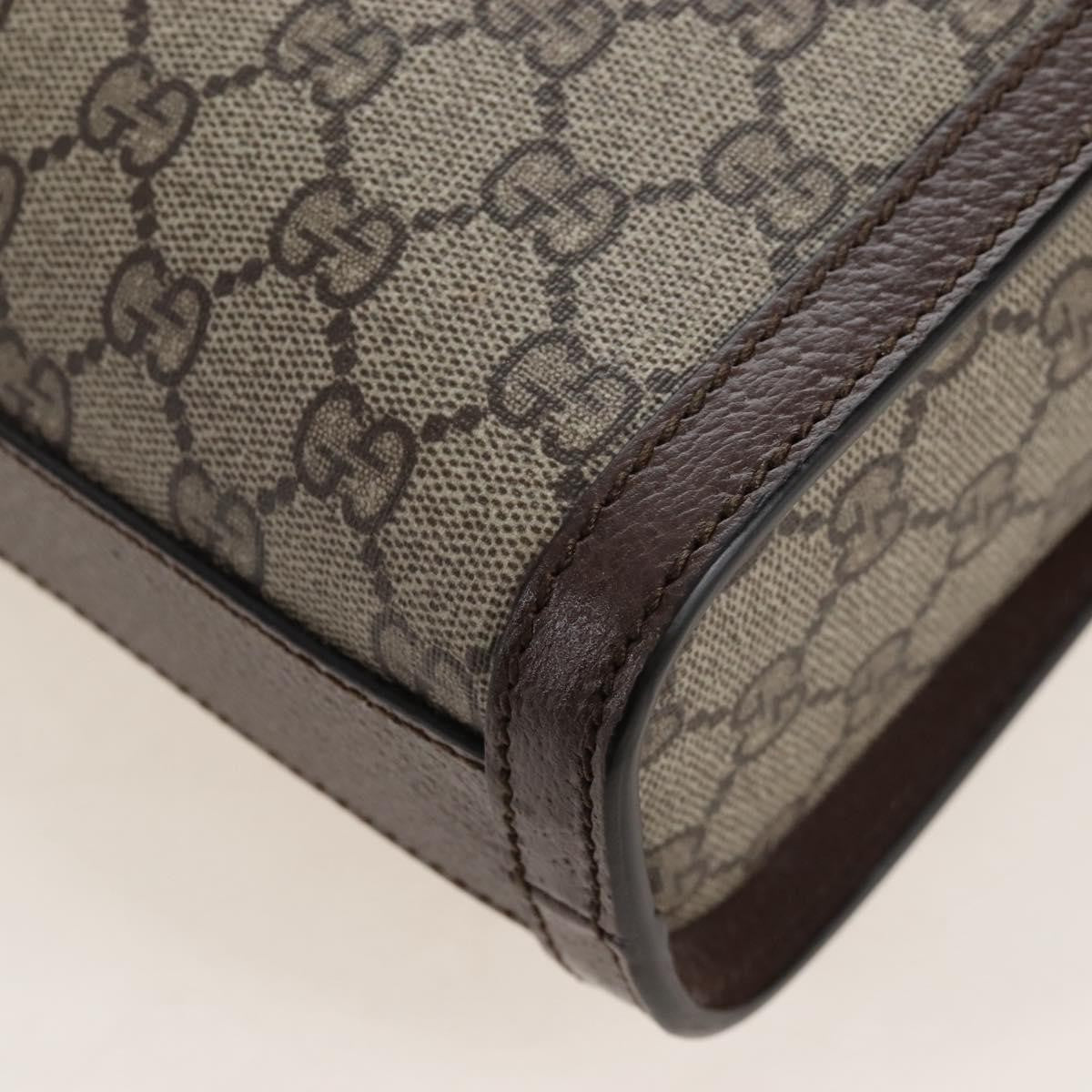 Gucci Cut Out Handle Printed Gg Coated Canvas Brown Canvas Tote Bag Bag (Pre-Owned)