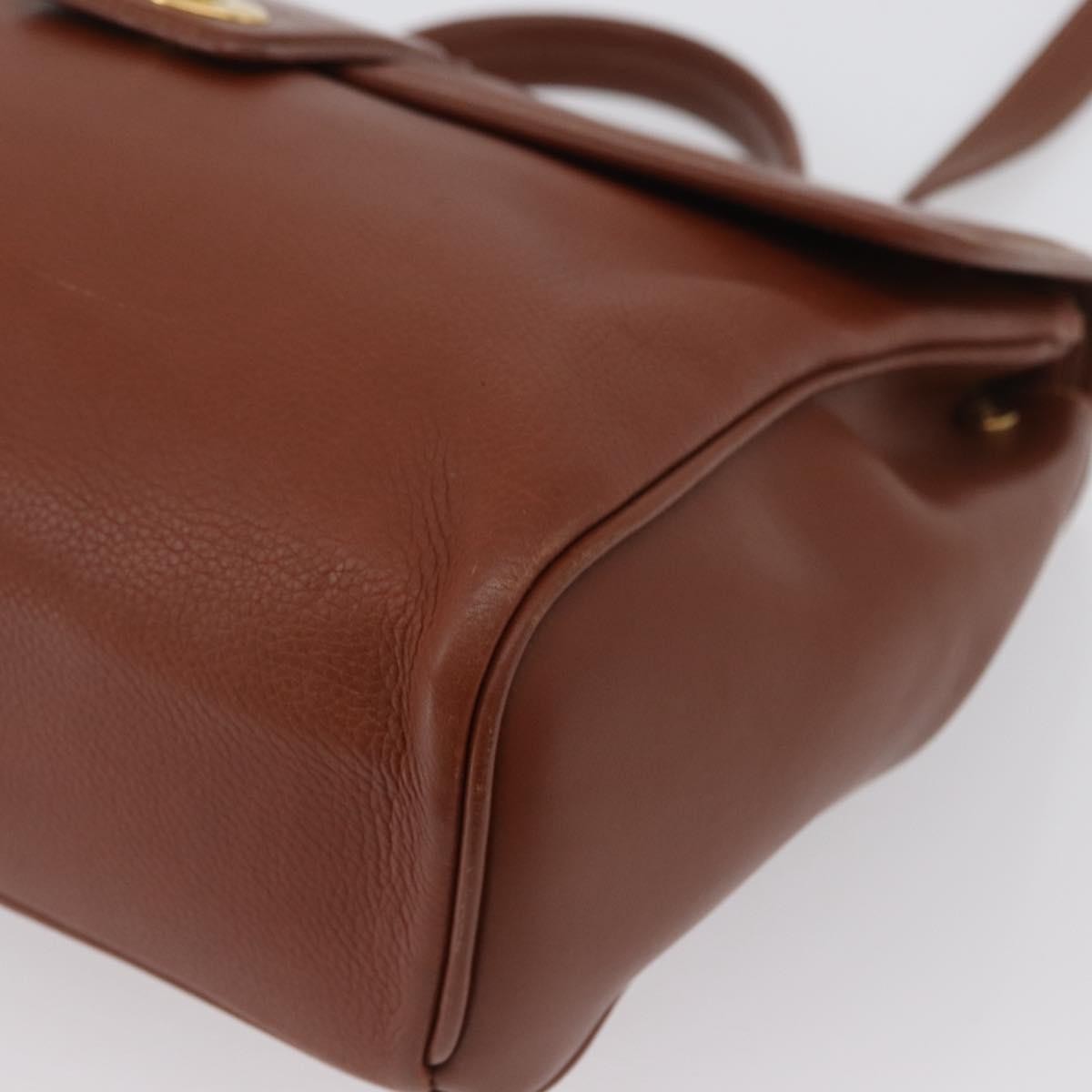 Gucci Vintage Leather Brown Leather Handbag (Pre-Owned)