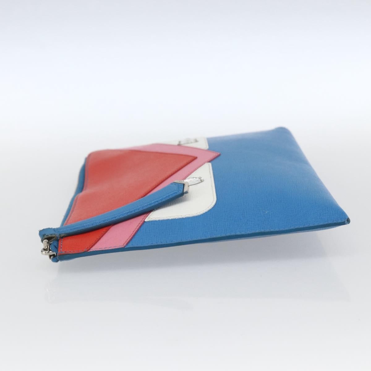 Fendi Monster Clutch Leather Blue Leather Clutche & Pouche Bag (Pre-Owned)