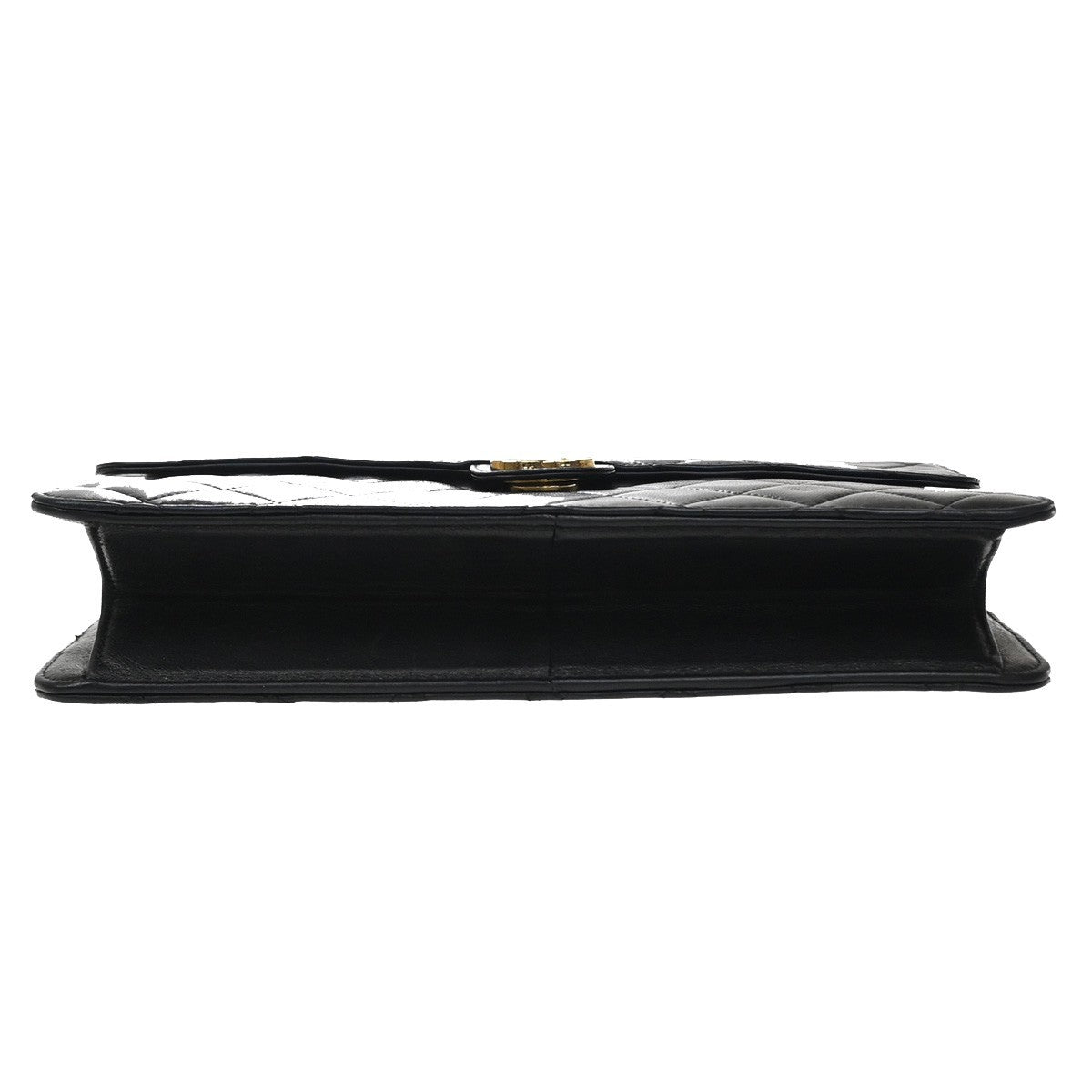 Chanel Vintage Clutch With Chain Quilted Leather Black Leather Clutche & Pouche Bag (Pre-Owned)