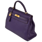 Hermès Kelly 32 Purple Leather Handbag (Pre-Owned)