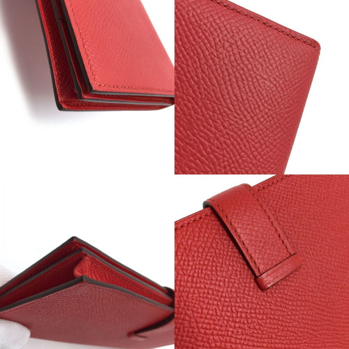 Hermès Béarn Red Leather Wallet  (Pre-Owned)