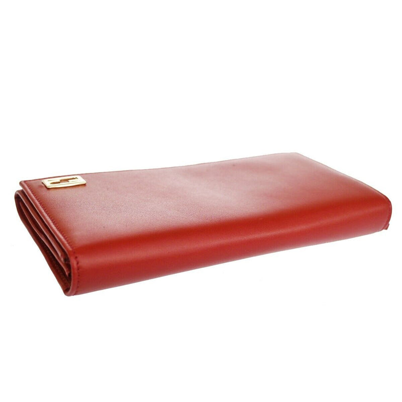 Fendi Red Leather Wallet  (Pre-Owned)