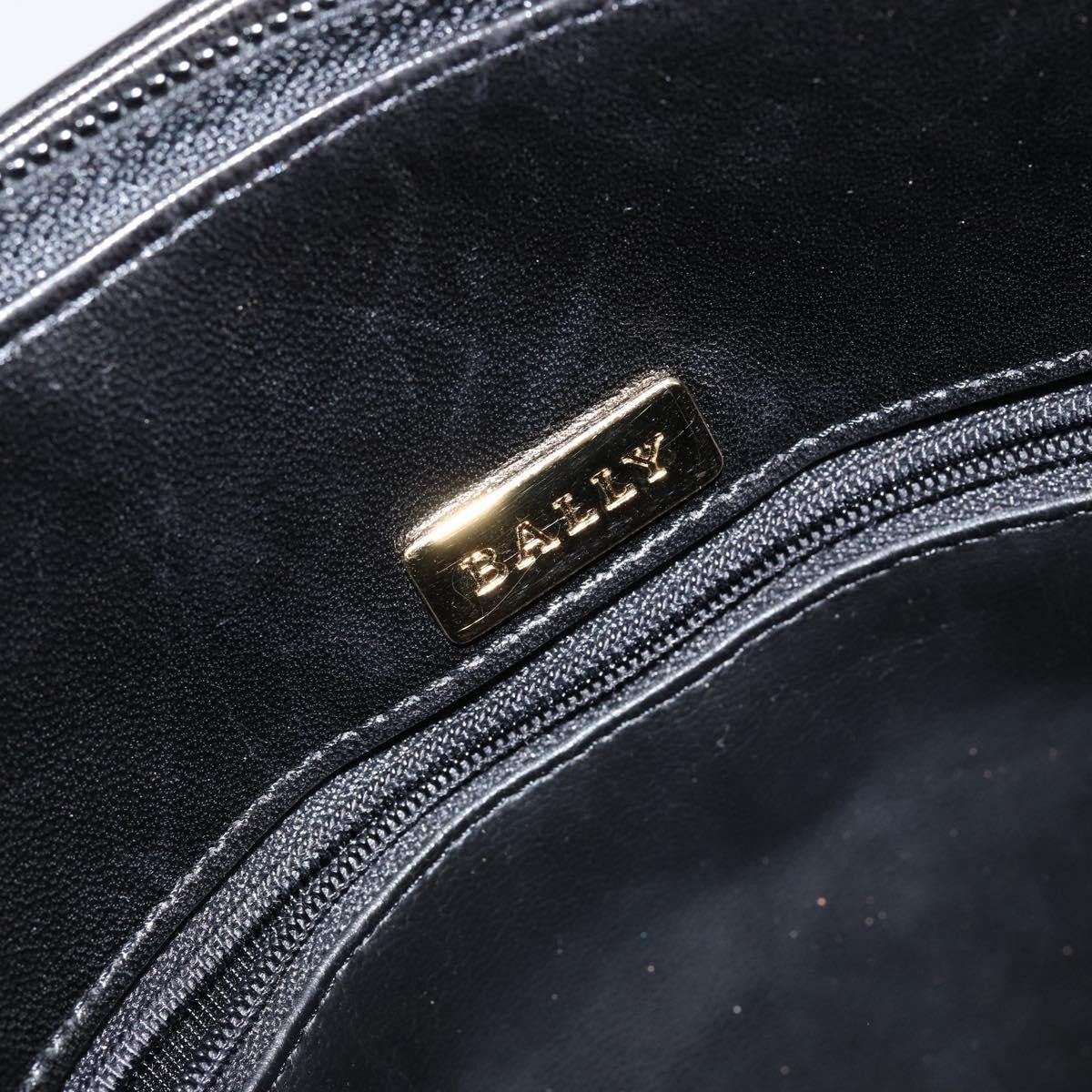 Bally Vintage Quilted Leather Black Leather Handbag (Pre-Owned)