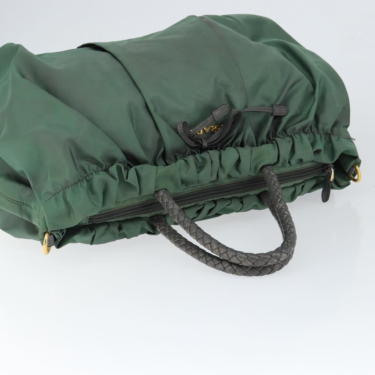 Prada Convertible Bow Tessuto Green Nylon Tote Bag Bag (Pre-Owned)