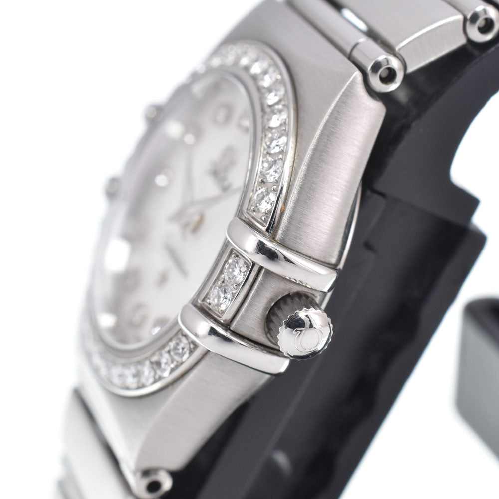 Omega Constellation Quartz Stainless Steel With Diamond Bezel And Markers Watch (Pre-Owned)