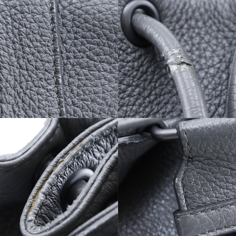Bottega Veneta Intrecciato Grey Leather Backpack Bag (Pre-Owned)