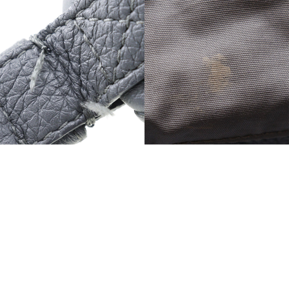 Bottega Veneta Intrecciato Grey Leather Backpack Bag (Pre-Owned)