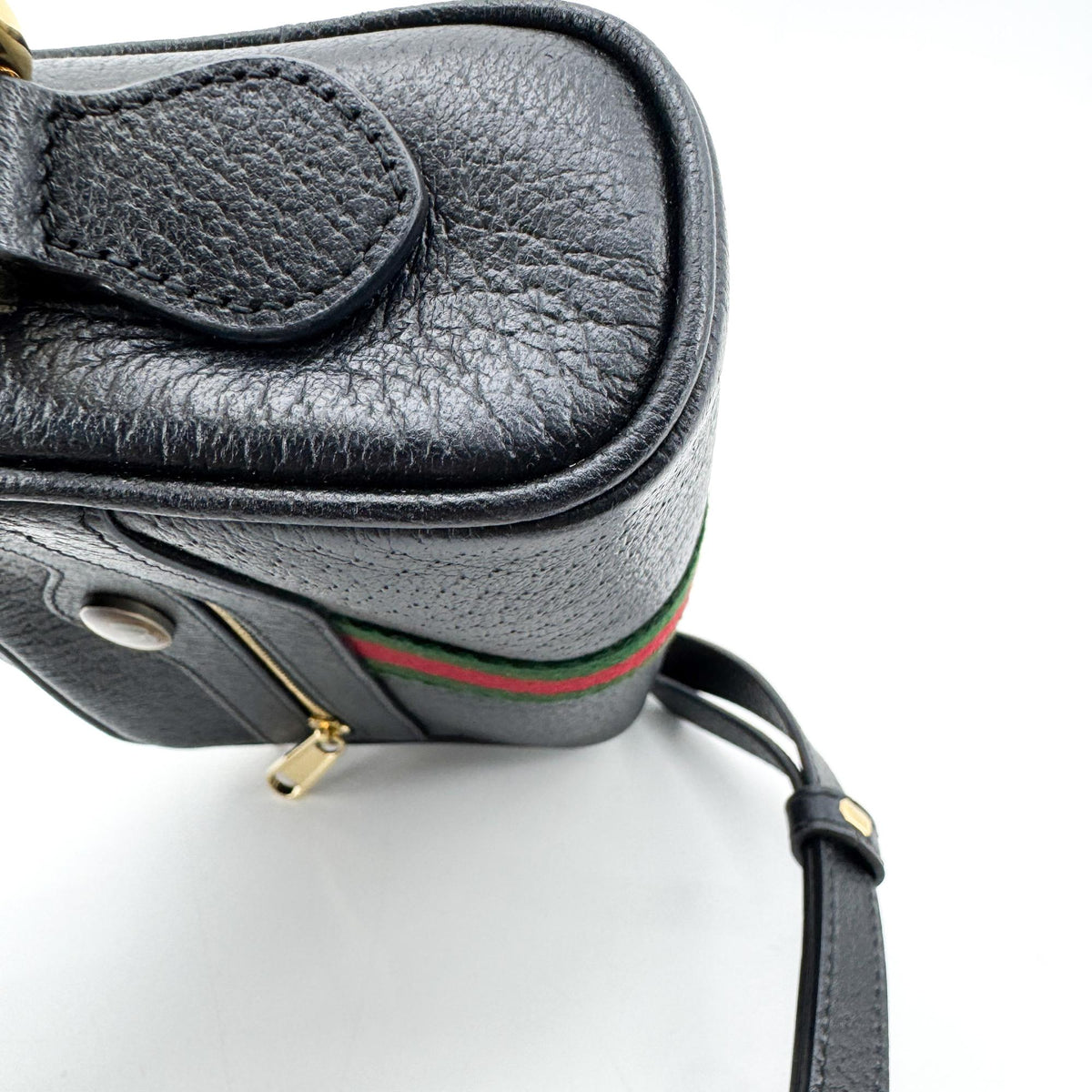 Gucci Ophidia Leather Black Leather Shoulder Bag Bag (Pre-Owned)