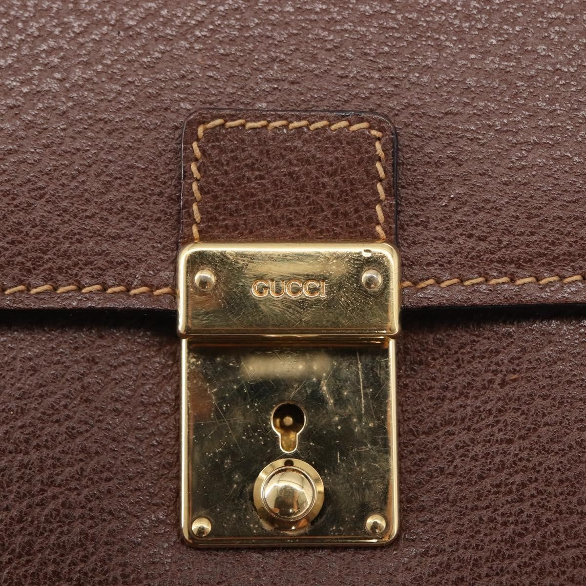 Gucci Vintage Leather Brown Leather Shoulder Bag Bag (Pre-Owned)
