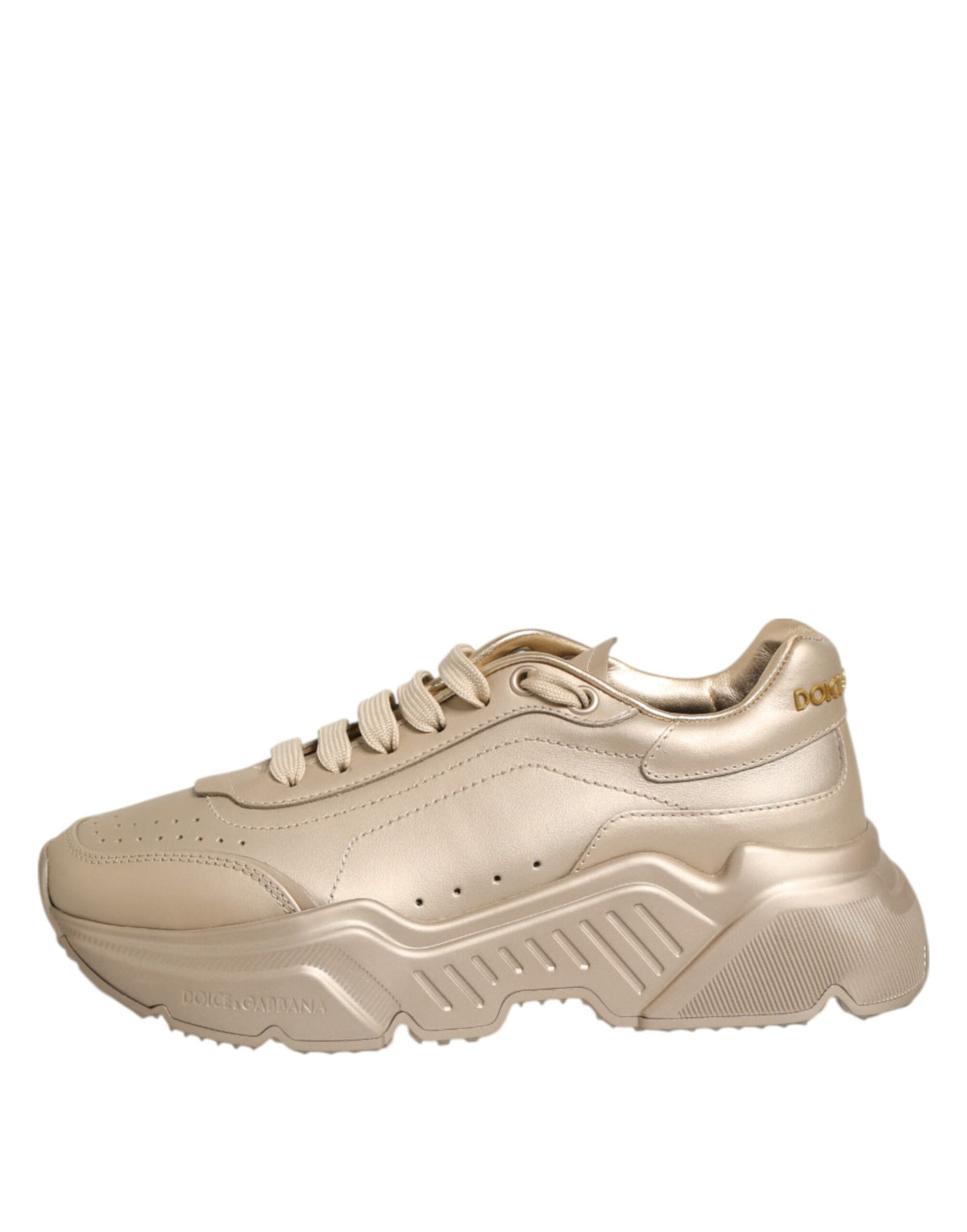 Dolce & Gabbana Gold Leather Daymaster Women Sneaker Women's Shoes