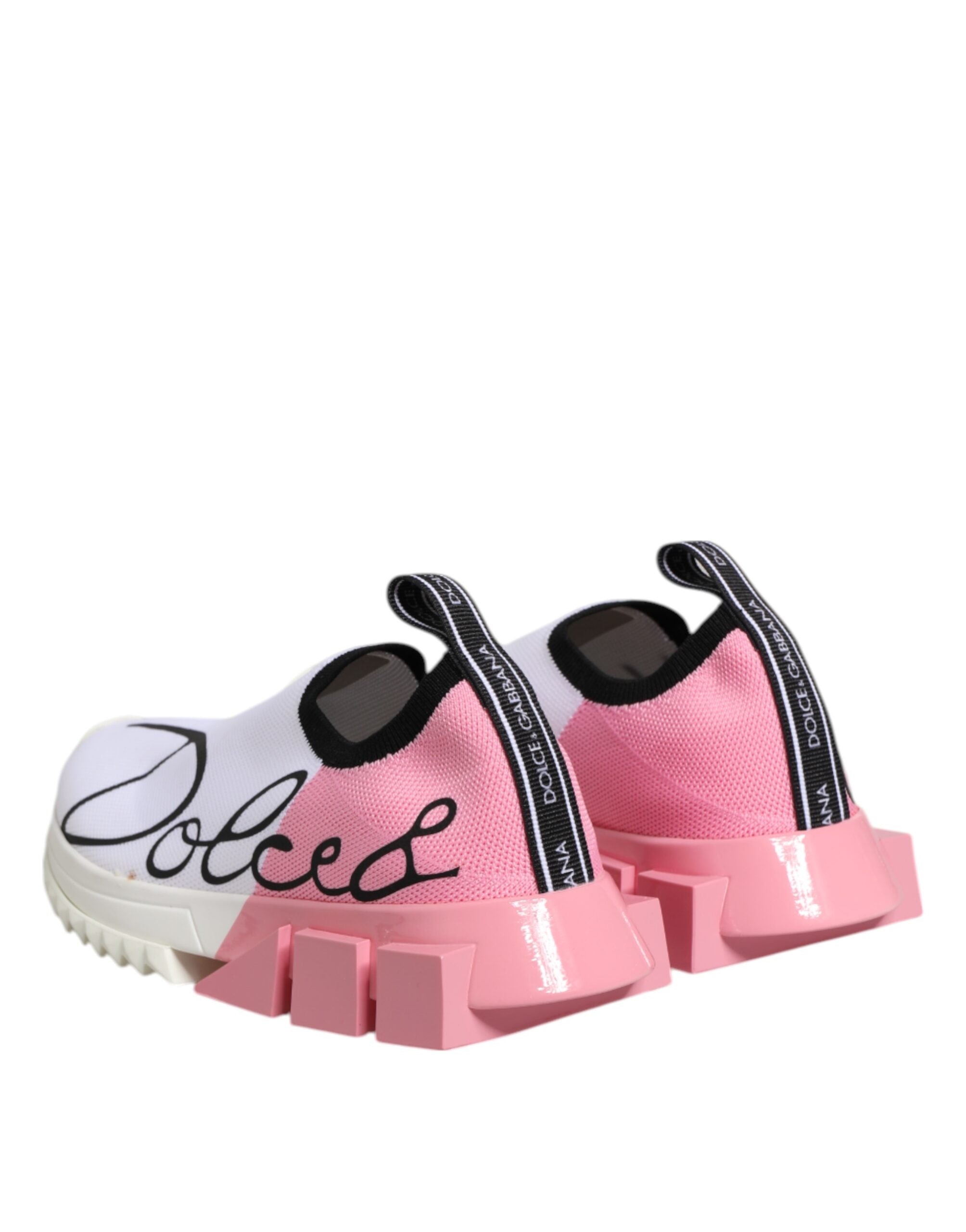 Dolce & Gabbana White Pink Low Top Sorrento Sneakers Women's Shoes (Pre-Owned)