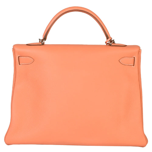 Hermès Kelly 40 Orange Leather Handbag (Pre-Owned)