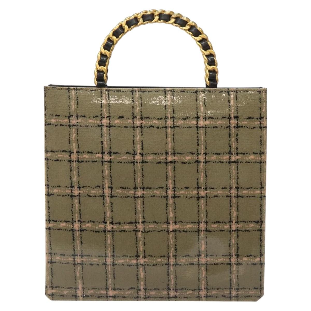 Chanel Vintage Chocolate Bar Tote Leather Beige Leather Tote Bag Bag (Pre-Owned)