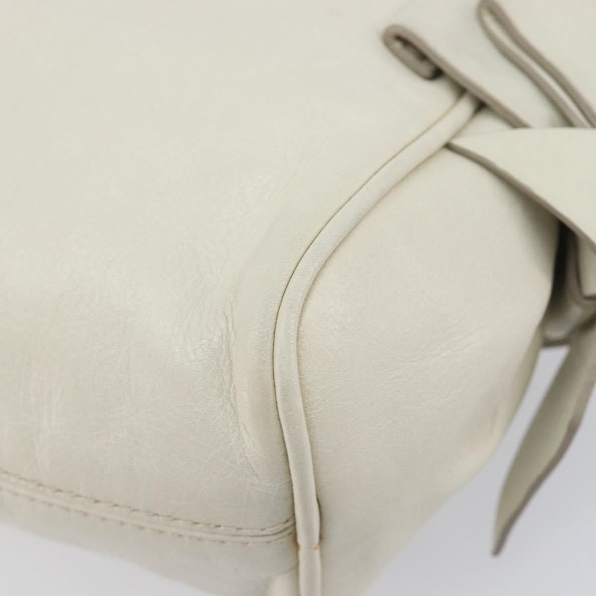 Miu Miu Beau Top Handle Leather White Leather Handbag (Pre-Owned)