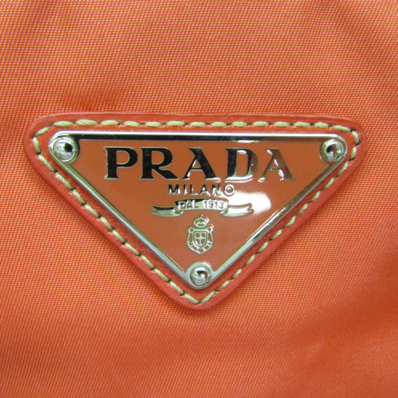 Prada Vela Orange Synthetic Tote Bag (Pre-Owned)
