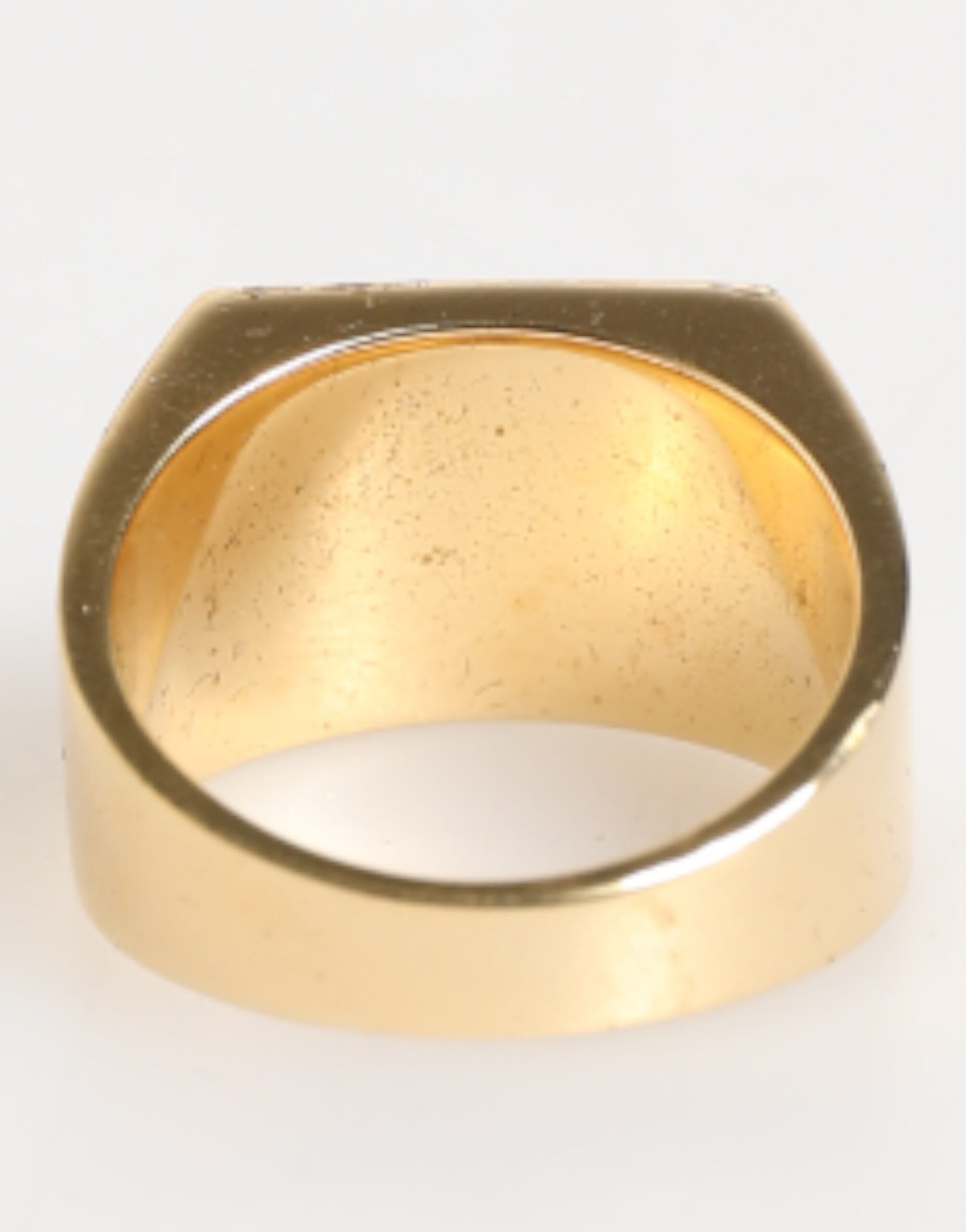 Dolce & Gabbana Gold Tone Brass Signet Square DG Logo Plaque Men Men's Ring (Pre-Owned)