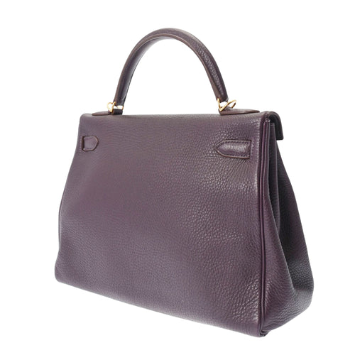 Hermès Kelly 32 Purple Leather Handbag (Pre-Owned)