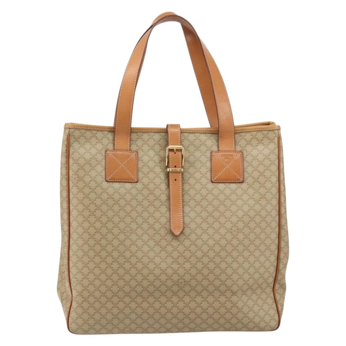 Celine Macadam Shoulder Pvc Leather Beige Canvas Shoulder Bag Bag (Pre-Owned)