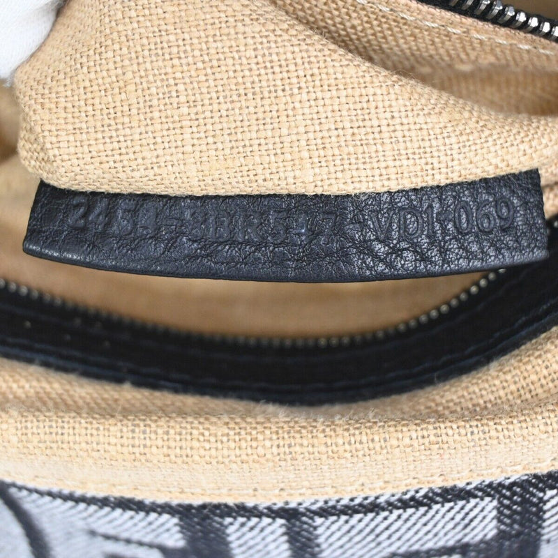 Fendi Selleria Grey Canvas Handbag (Pre-Owned)