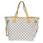 Louis Vuitton Neverfull Mm White Canvas Tote Bag (Pre-Owned)