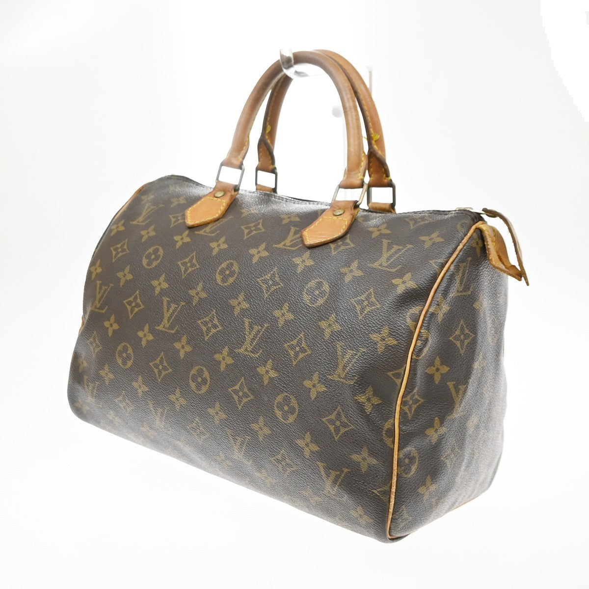 Louis Vuitton Speedy Monogram Canvas Brown Leather Handbag (Pre-Owned)