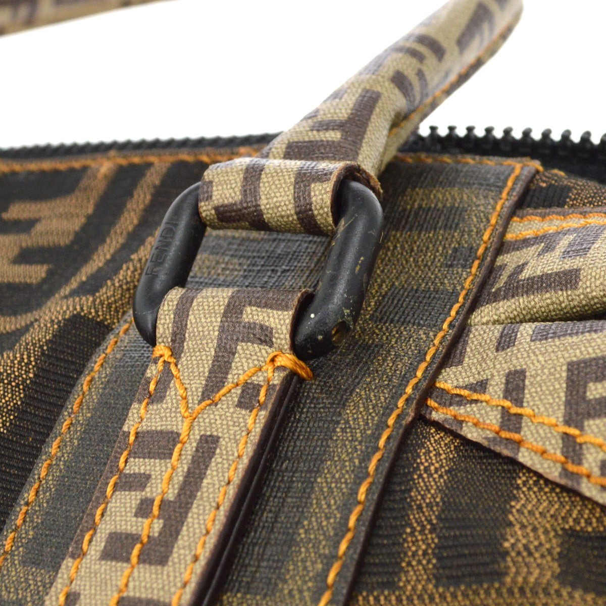 Fendi B Mix Zucca Mixed Media Brown Canvas Tote Bag Bag (Pre-Owned)