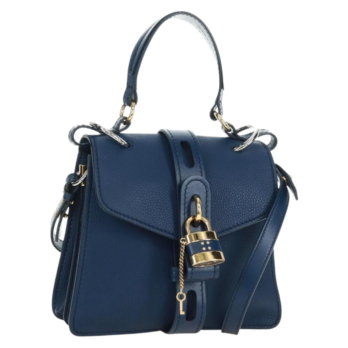 Chloe Aby Day Leather Blue Leather Handbag (Pre-Owned)