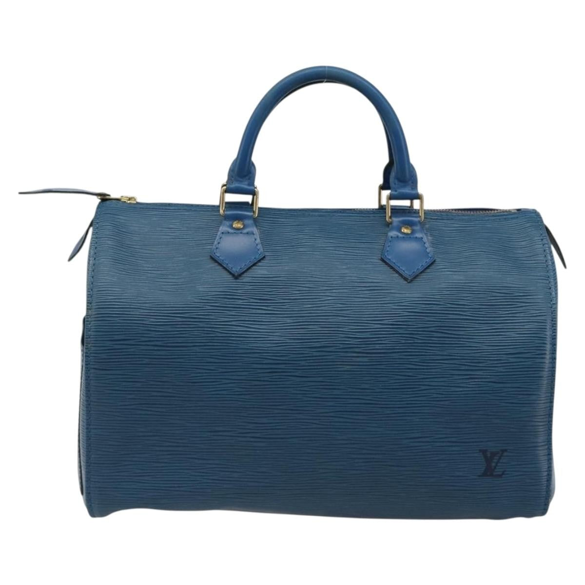 Louis Vuitton Speedy Epi Leather Blue Leather Handbag (Pre-Owned)