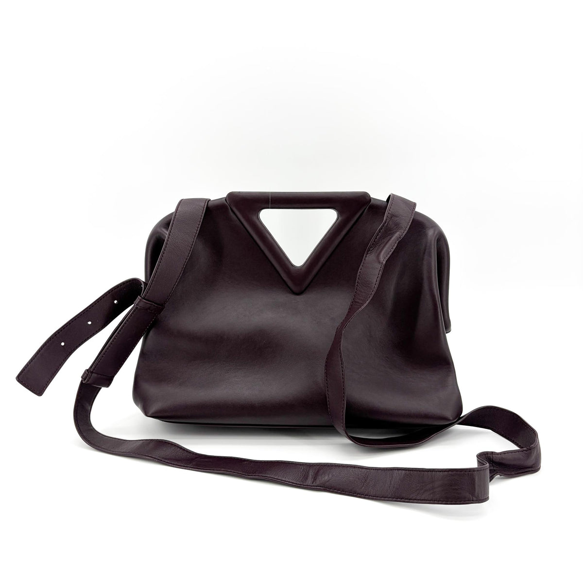 Bottega Veneta Point Leather Purple Leather Shoulder Bag Bag (Pre-Owned)